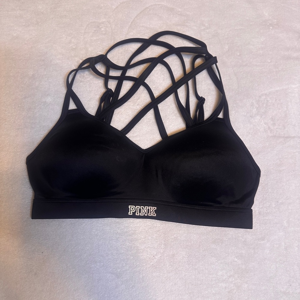 Victoria's Secret PINK 
Sports Bra with a criss-cross racerback